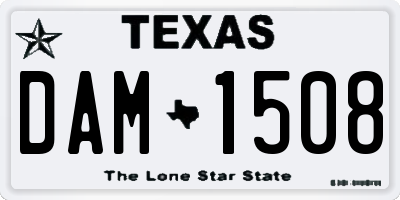 TX license plate DAM1508