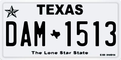 TX license plate DAM1513