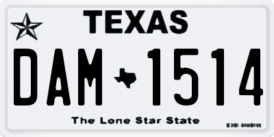 TX license plate DAM1514