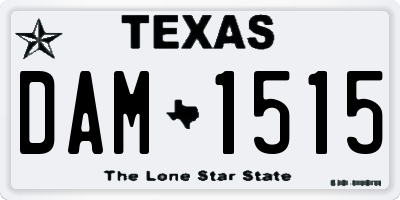 TX license plate DAM1515