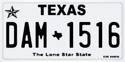 TX license plate DAM1516