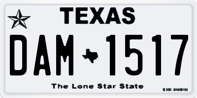 TX license plate DAM1517