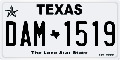 TX license plate DAM1519