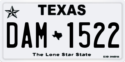 TX license plate DAM1522