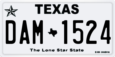 TX license plate DAM1524