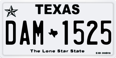 TX license plate DAM1525