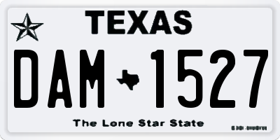 TX license plate DAM1527