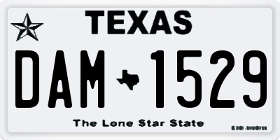 TX license plate DAM1529