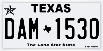 TX license plate DAM1530