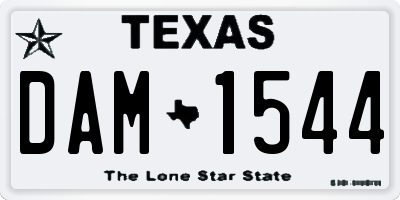 TX license plate DAM1544