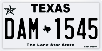 TX license plate DAM1545