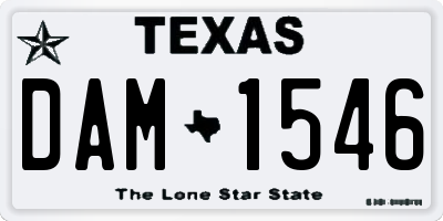 TX license plate DAM1546