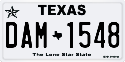 TX license plate DAM1548