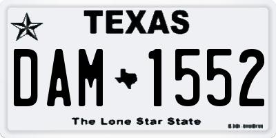 TX license plate DAM1552