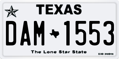 TX license plate DAM1553