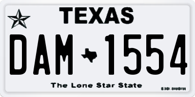 TX license plate DAM1554