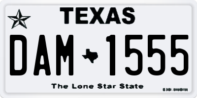 TX license plate DAM1555