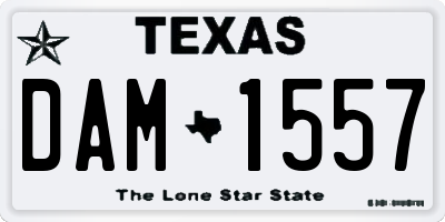 TX license plate DAM1557