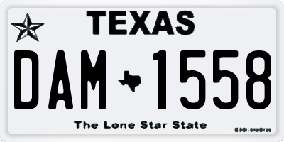 TX license plate DAM1558