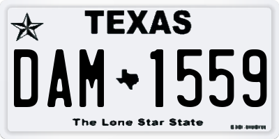 TX license plate DAM1559