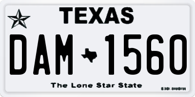 TX license plate DAM1560