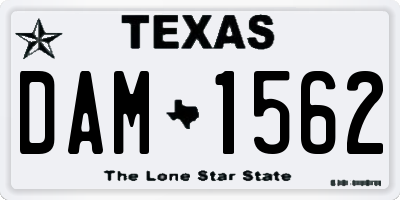 TX license plate DAM1562