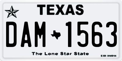 TX license plate DAM1563