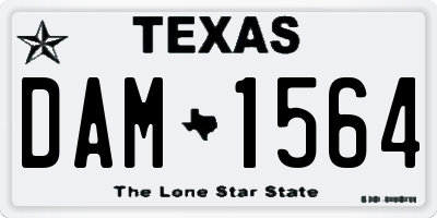 TX license plate DAM1564