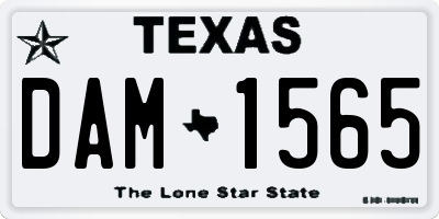 TX license plate DAM1565