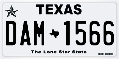 TX license plate DAM1566