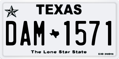 TX license plate DAM1571