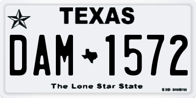 TX license plate DAM1572