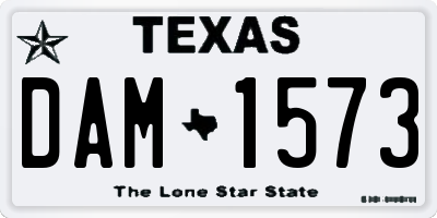 TX license plate DAM1573