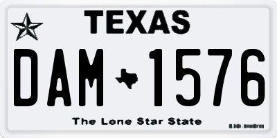 TX license plate DAM1576