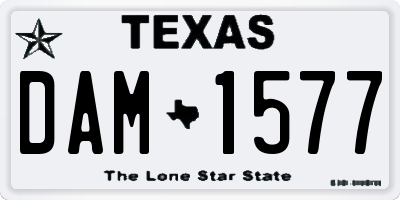 TX license plate DAM1577