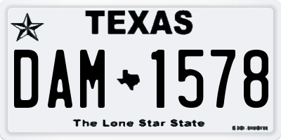 TX license plate DAM1578