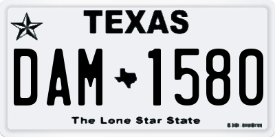 TX license plate DAM1580
