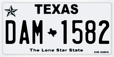 TX license plate DAM1582