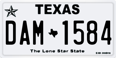 TX license plate DAM1584