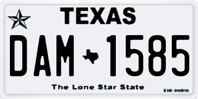 TX license plate DAM1585