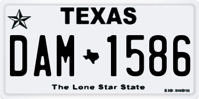 TX license plate DAM1586