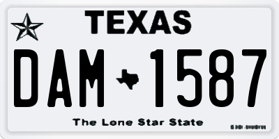 TX license plate DAM1587
