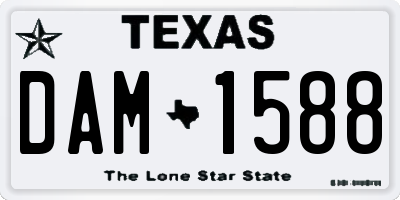 TX license plate DAM1588
