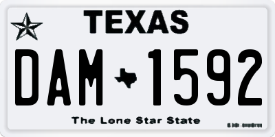 TX license plate DAM1592