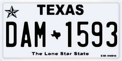 TX license plate DAM1593