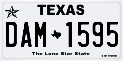 TX license plate DAM1595