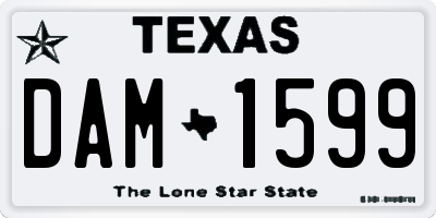 TX license plate DAM1599