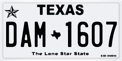 TX license plate DAM1607