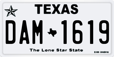 TX license plate DAM1619