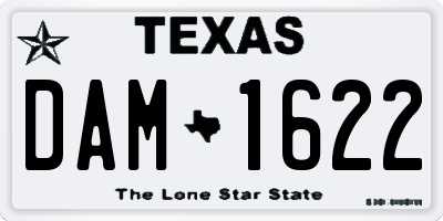 TX license plate DAM1622
